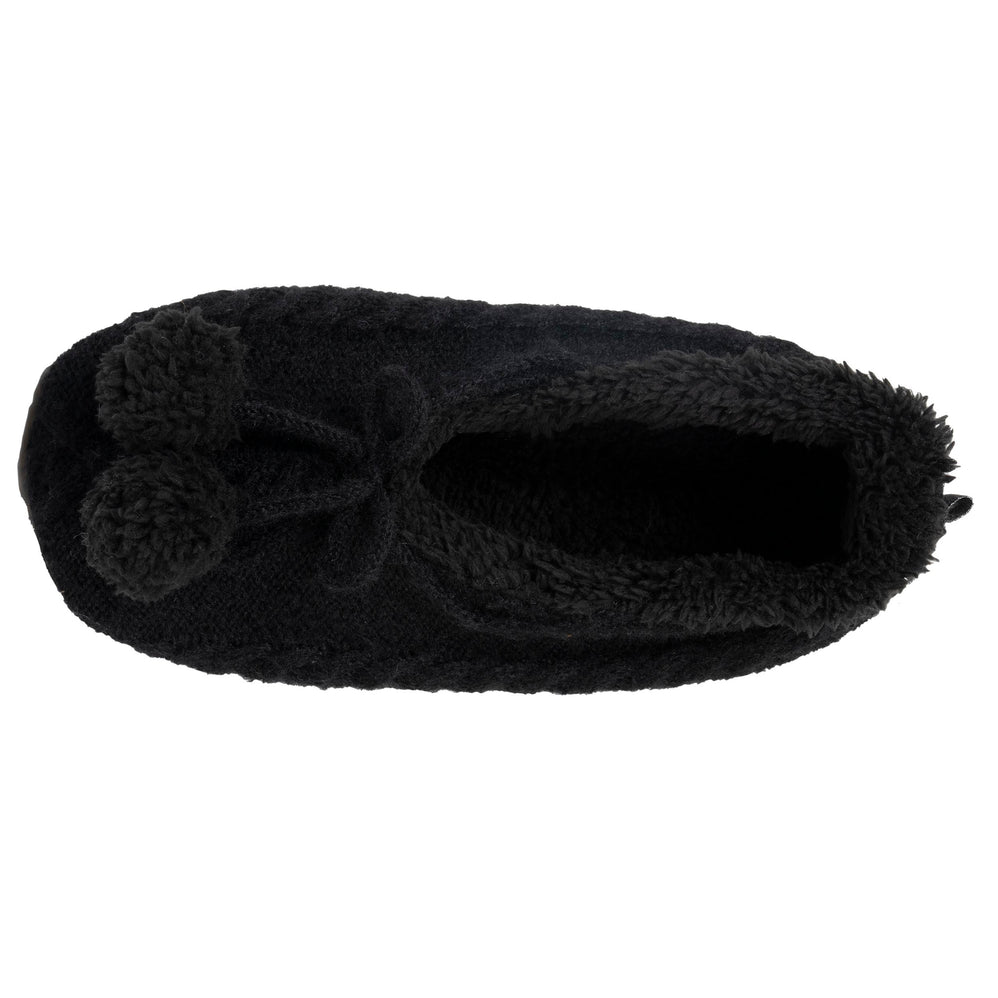 Calcetines-pantuflas forrados Mujer Pompones Negro - Isotoner