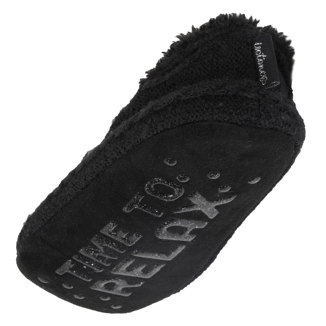 Chaussettes-chaussons fourrées Femme Pompons Noir