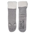 Chaussettes fourrées Femme Chat Gris