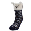 Chaussettes fourrées Femme Ours Jacquard marine
