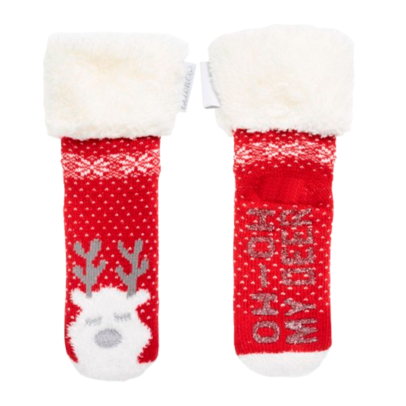 Chaussettes fourrées Fille Noël Rouge 1/8 ans