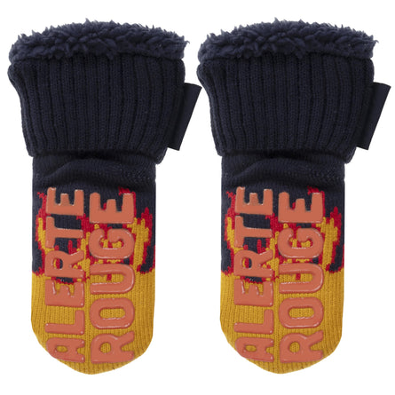Chaussettes fourrées Garçon Pompier Bleu canard - Isotoner