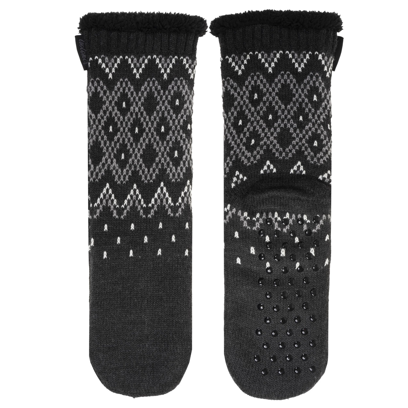 Chaussettes fourrées Homme Jacquard gris