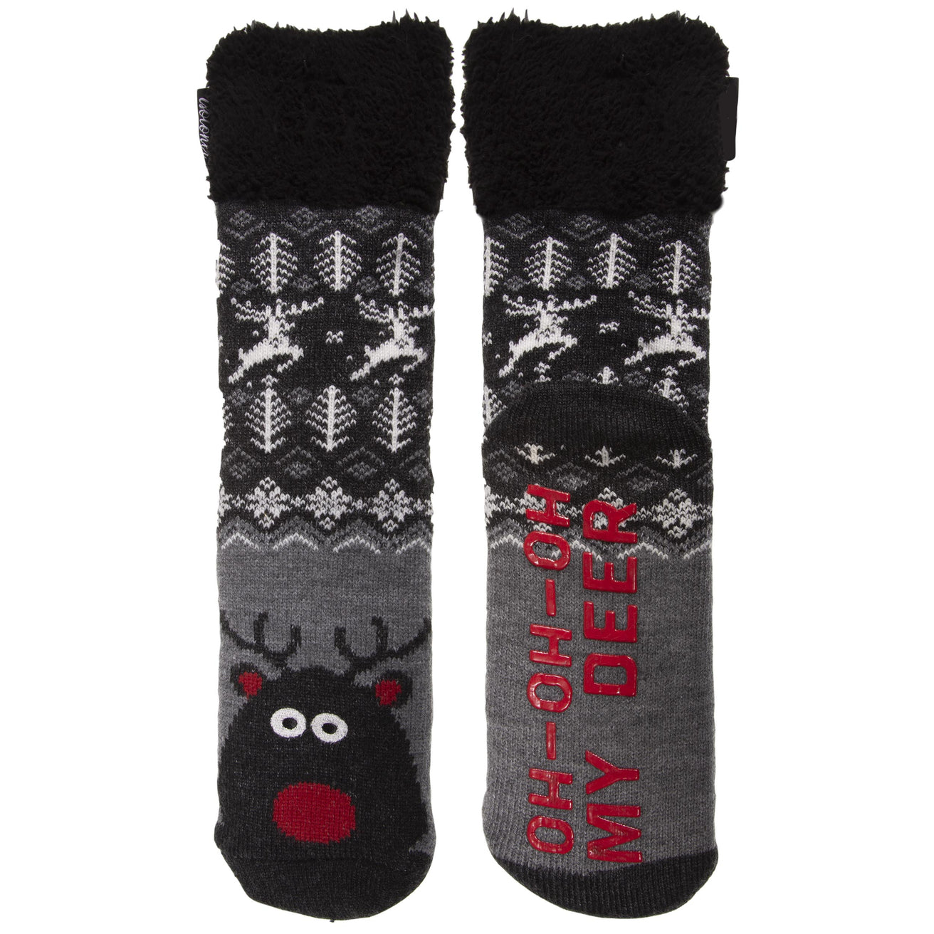 Chaussettes fourrées Homme Gris Noël