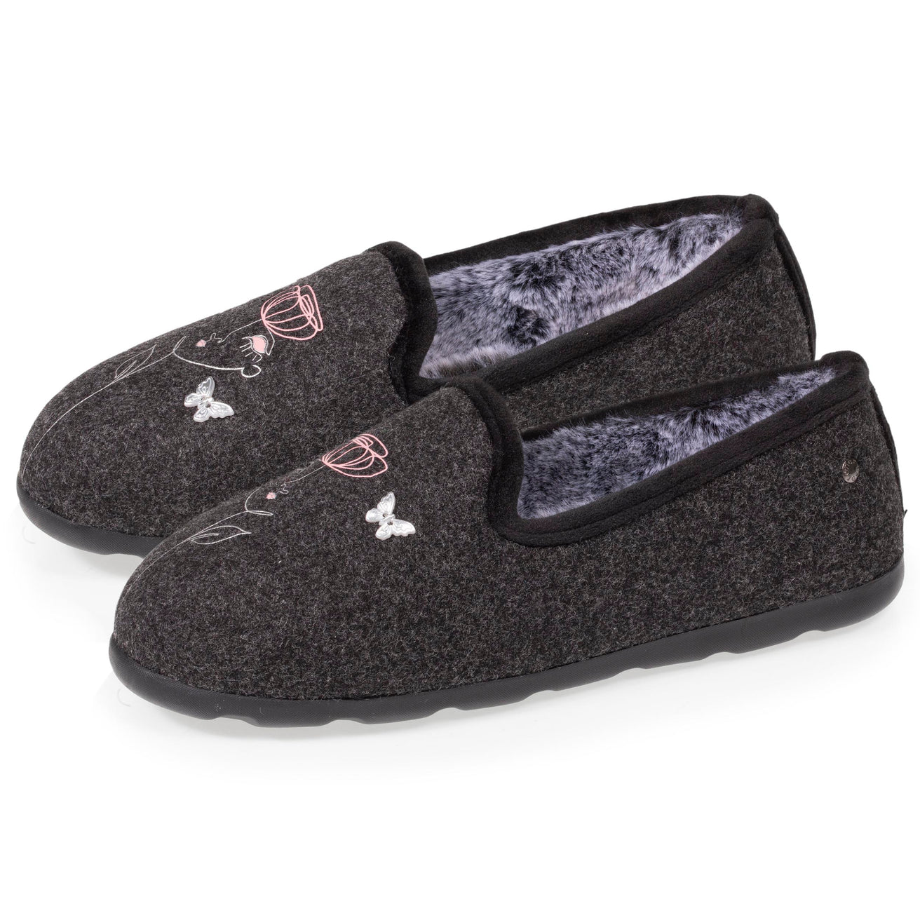 Chausson slippers Femme Gris dessin