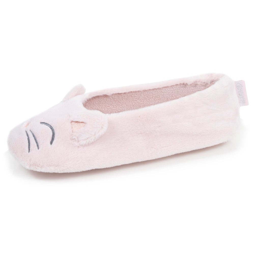 Zapatillas de casa Bailarinas Mujer 3D pelo Rosa - Isotoner