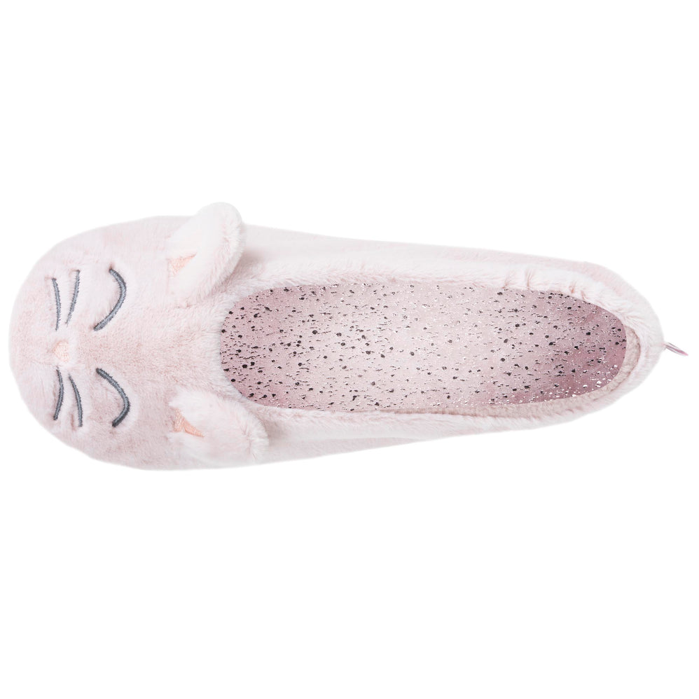 Zapatillas de casa Bailarinas Mujer 3D pelo Rosa - Isotoner