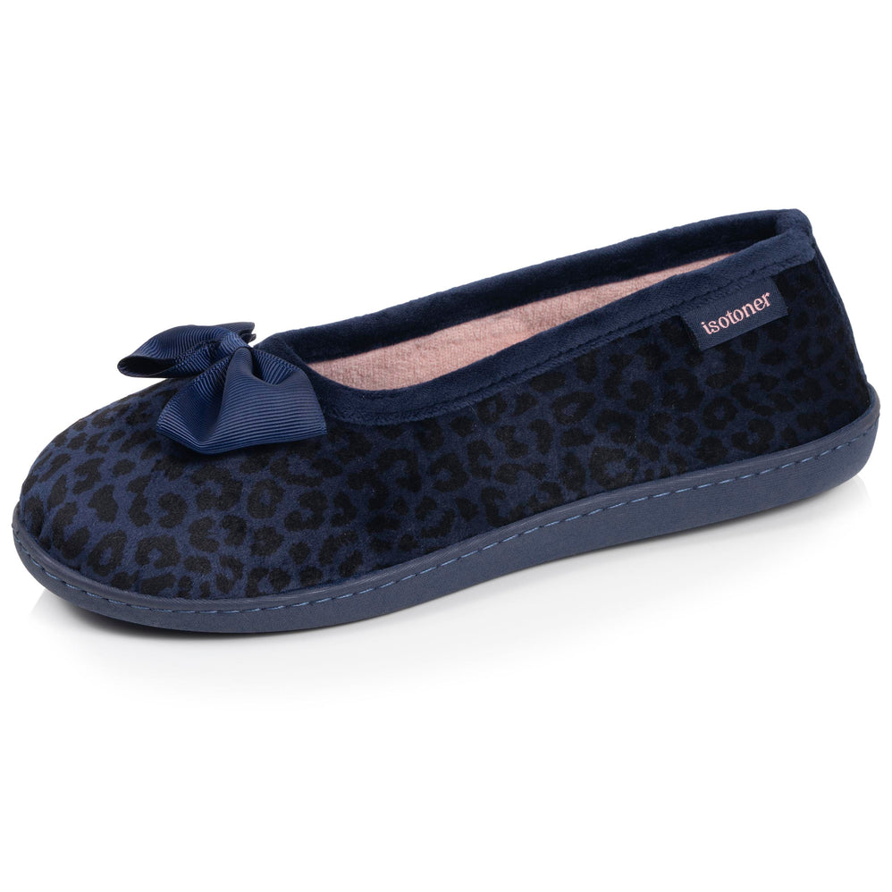 Zapatillas de casa Bailarinas Mujer Leopardo Marino - Isotoner
