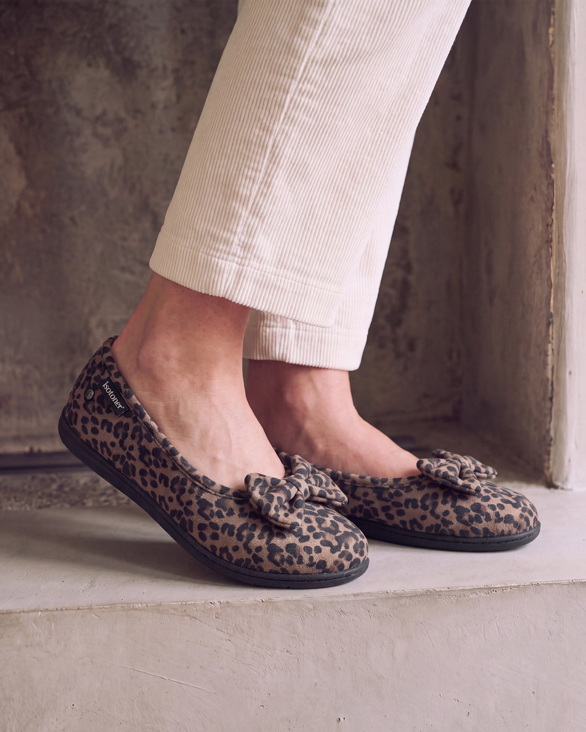 Zapatillas de casa Bailarinas Mujer Leopardo oscuro