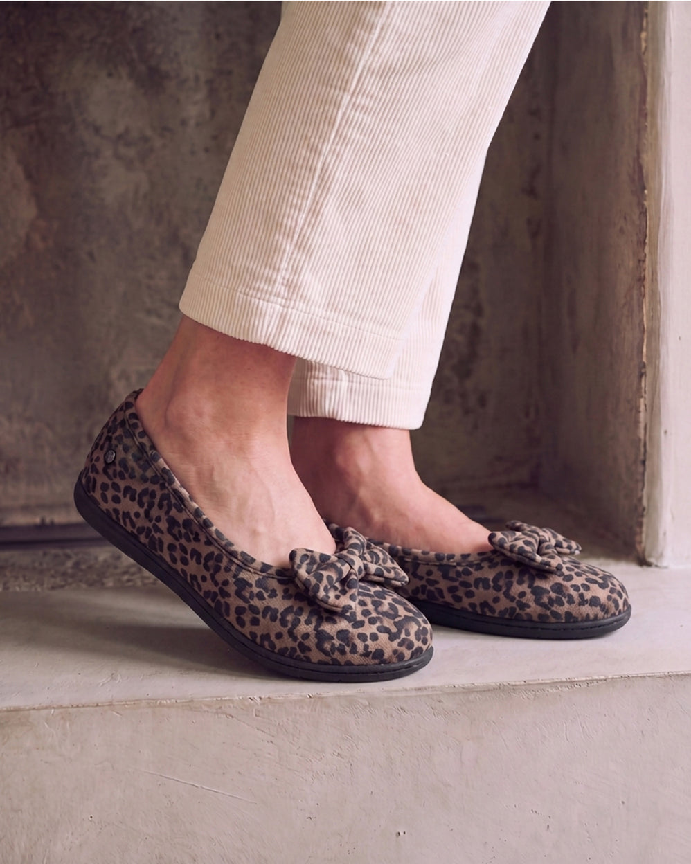 Zapatillas de casa Bailarinas Mujer Leopardo oscuro - Isotoner