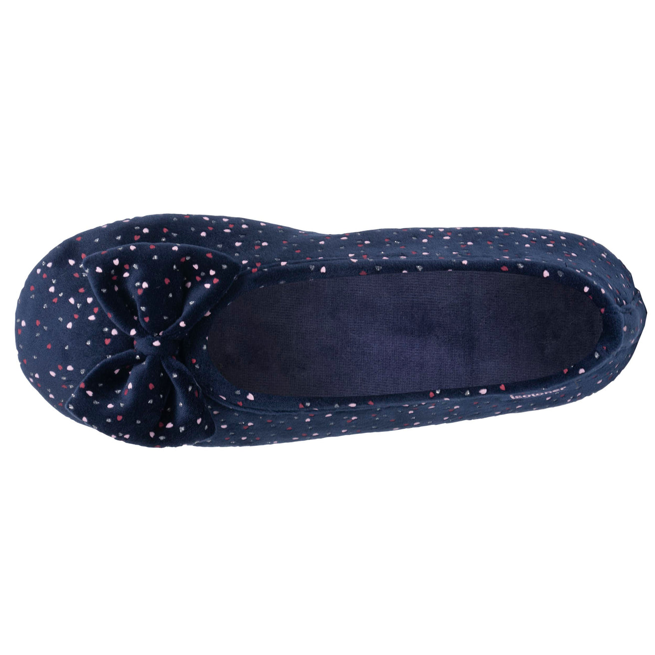 Chaussons Ballerines Femme Marine pois