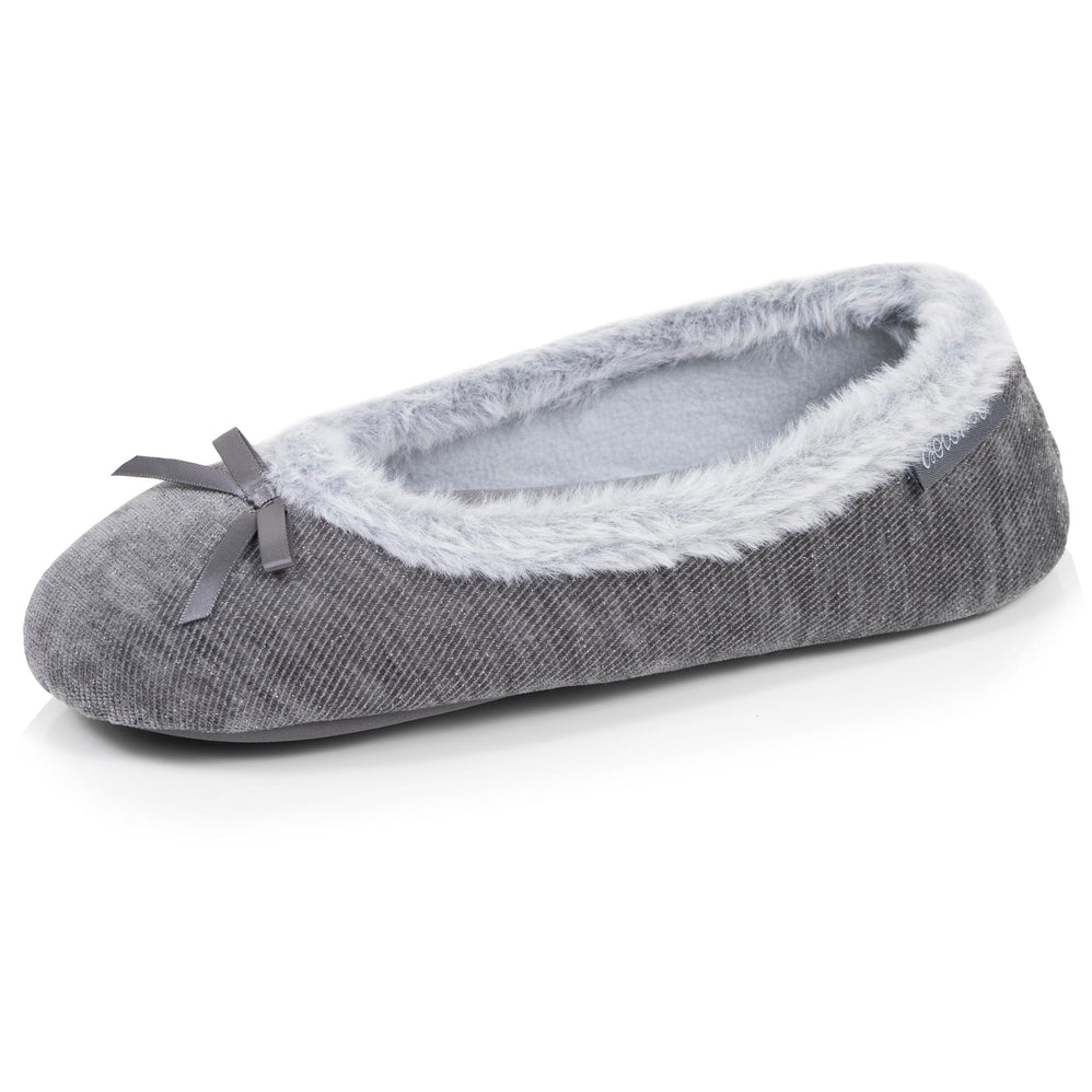 Zapatillas de casa Bailarinas Mujer purpurina Gris oscuro - Isotoner