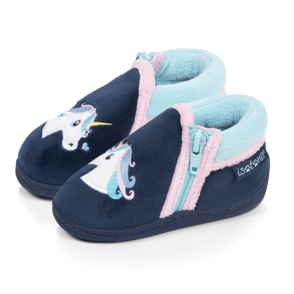 Chaussons Bottillons zip Bébé Marine - Isotoner