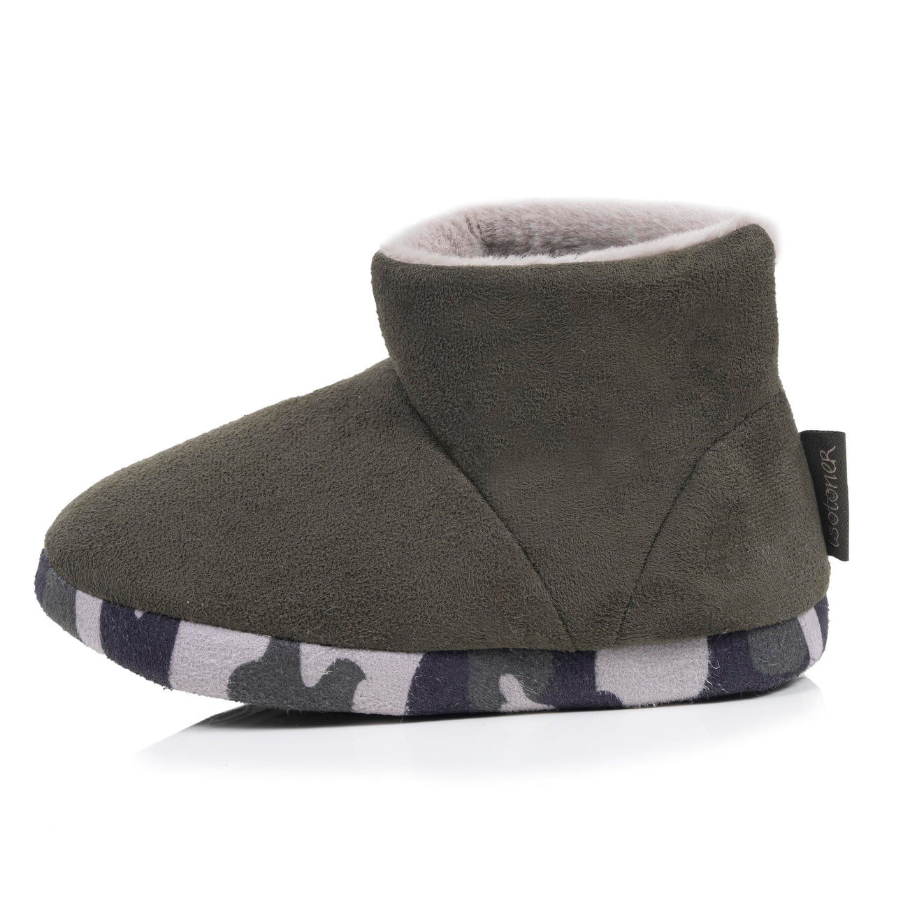 Chaussons Bottillons Enfant suédine Kaki
