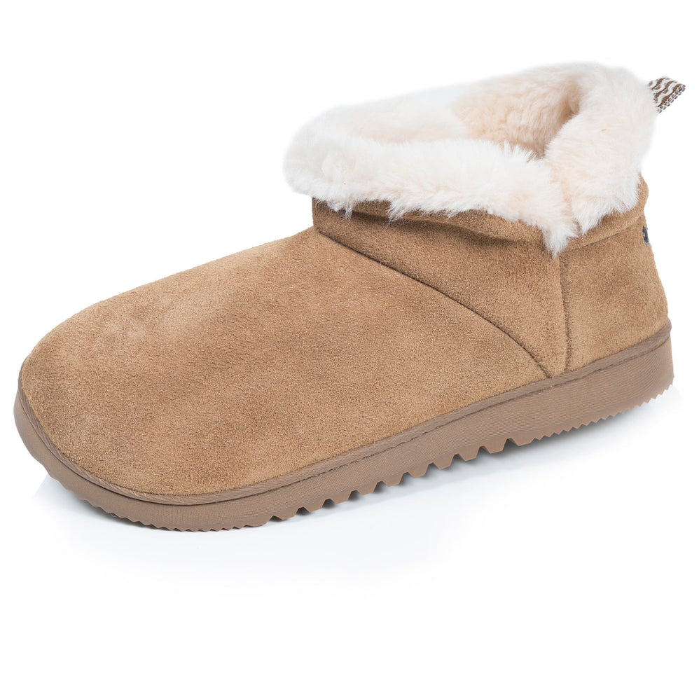 Chaussons Bottillons cuir Femme Camel - Isotoner