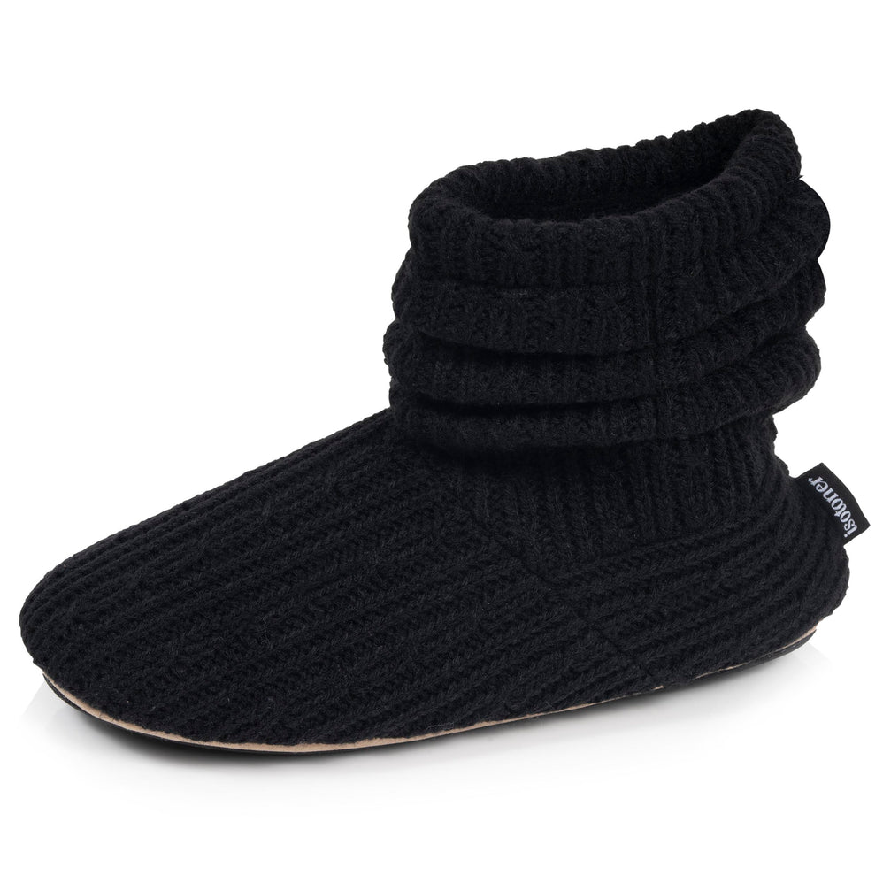 Chaussons Bottillons Tricot Femme Noir - Isotoner