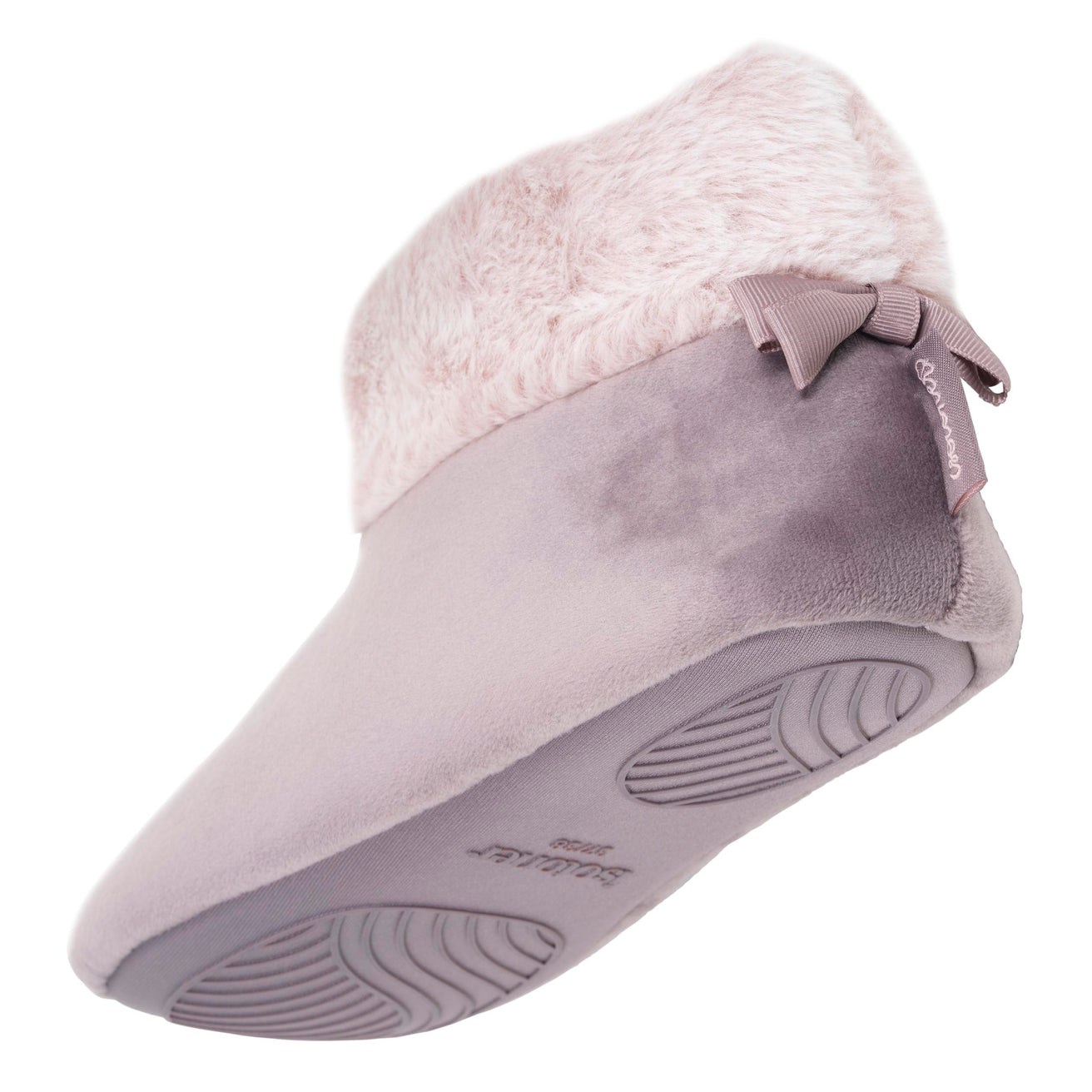 Chaussons Bottillons Femme microvelours Taupe