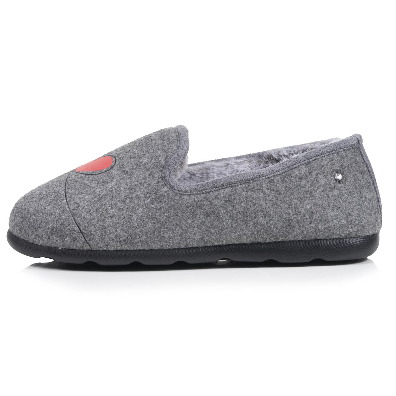 Chaussons Charentaises Femme Gris/Rouge