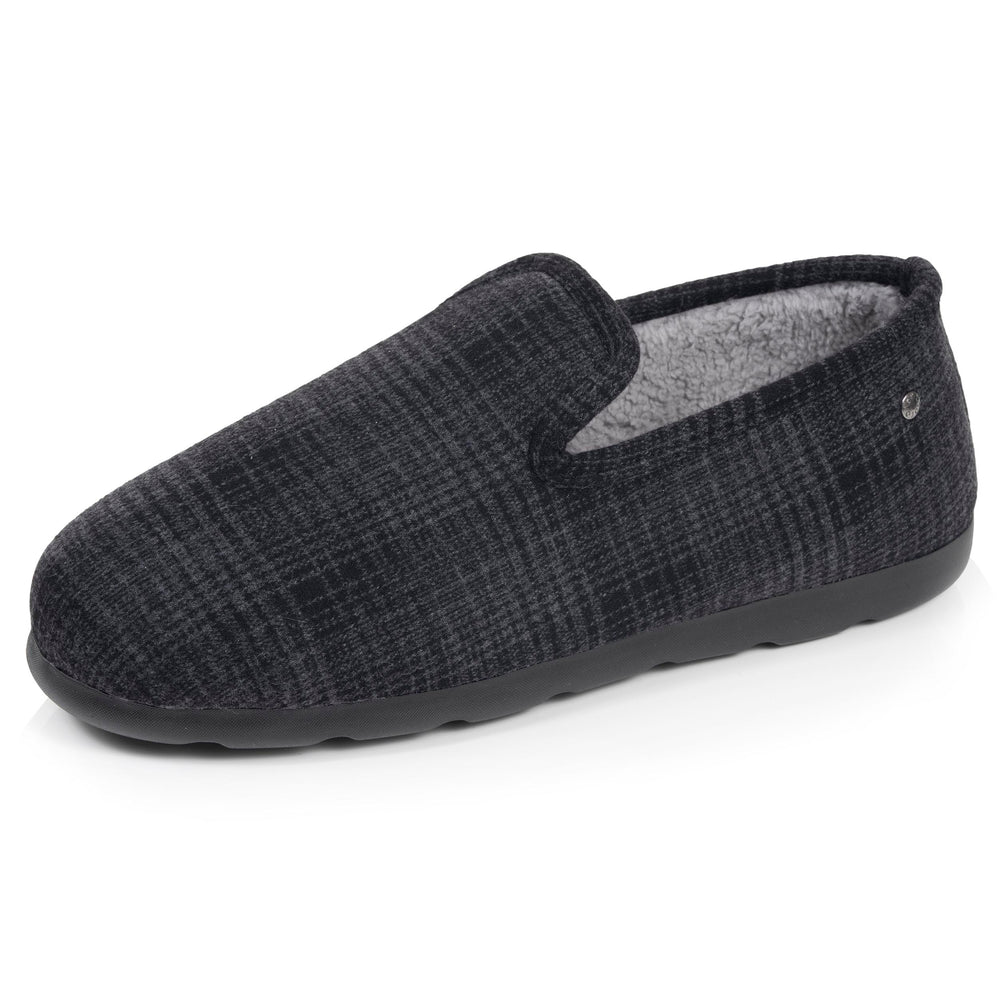 Chaussons Charentaises Homme Tartan Noir - Isotoner