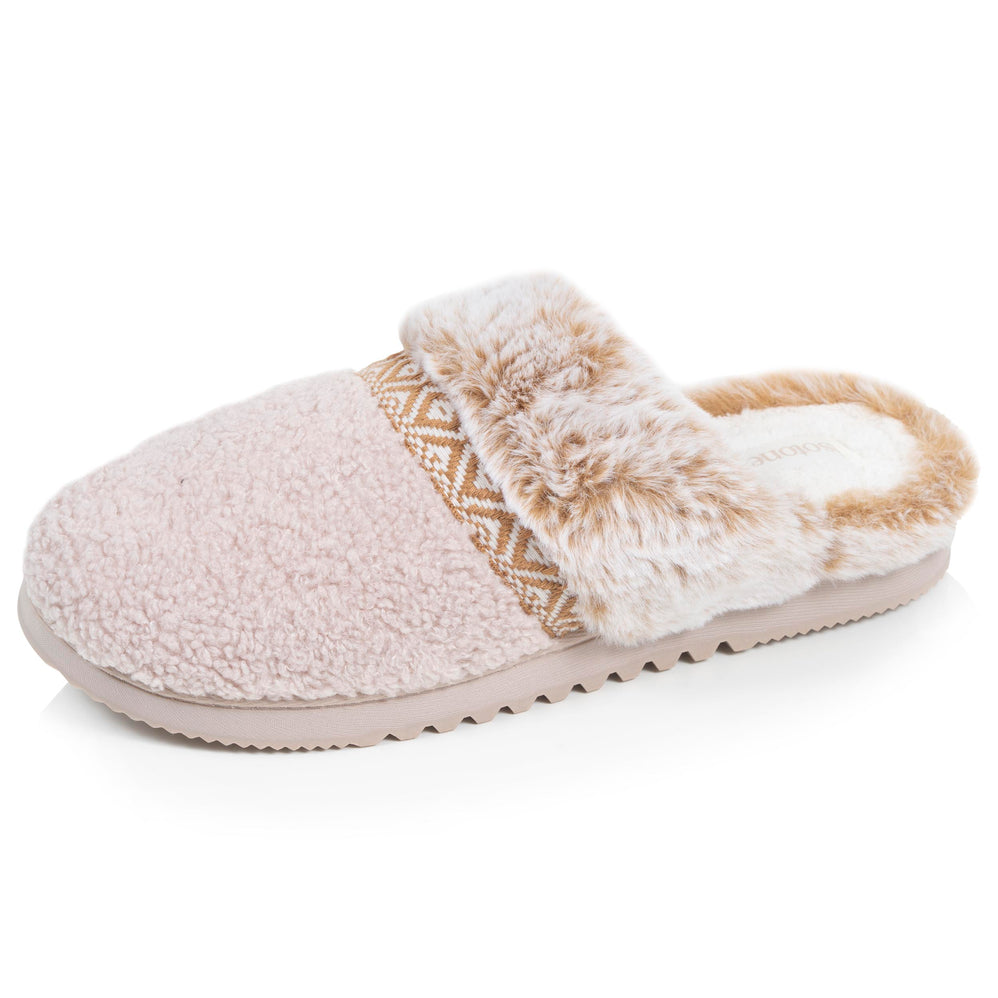 Chaussons Mules crantées Femme Beige - Isotoner