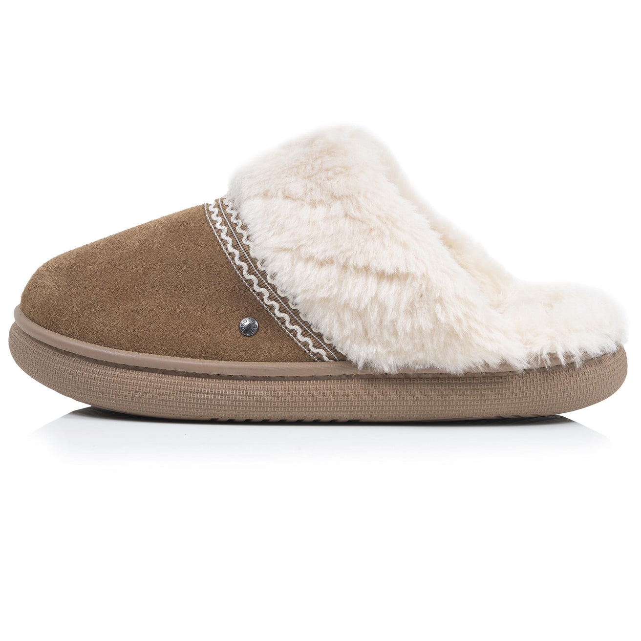 Zapatillas de casa Chinelas Mujer BLOUP Camel ribete