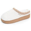 Chaussons Mules plateforme Femme Ivoire liseré