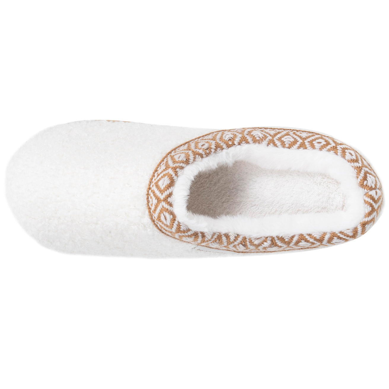Chaussons Mules plateforme Femme Ivoire liseré