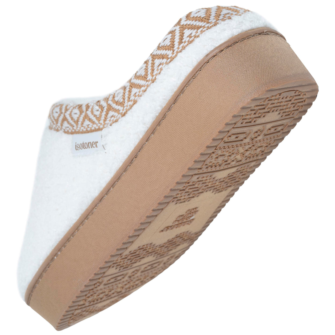 Chaussons Mules plateforme Femme Ivoire liseré