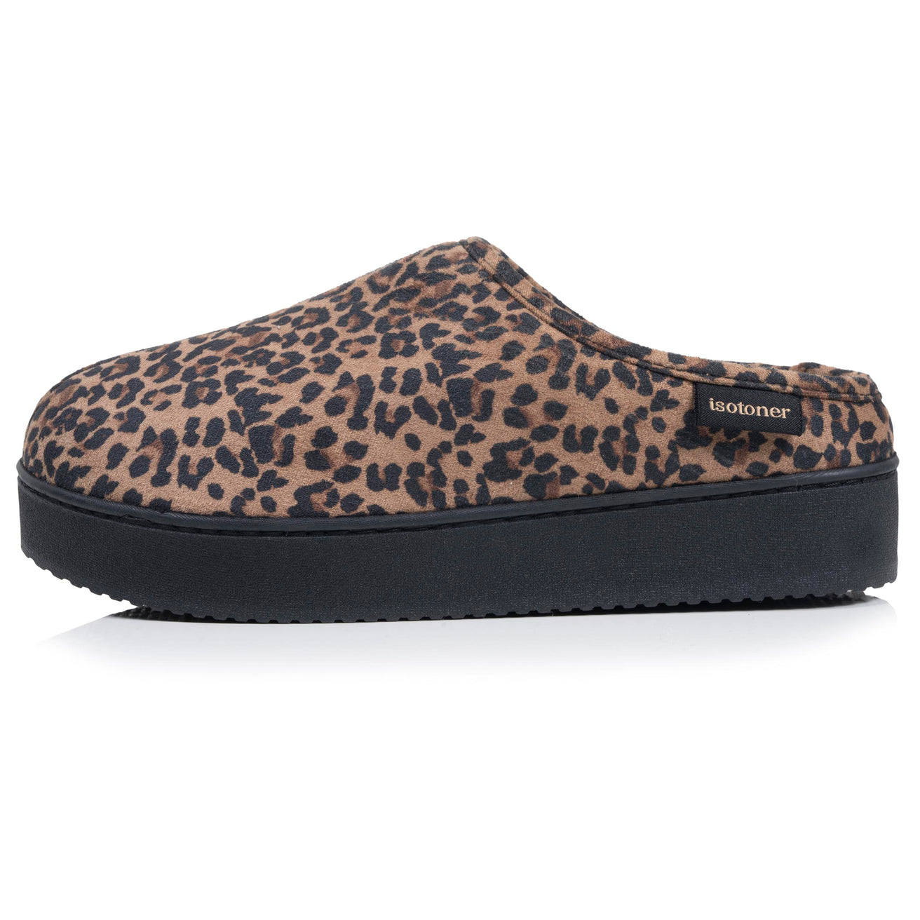 Chaussons Mules plateforme Femme Léopard foncé