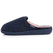 Chaussons Mules Femme Léopard Marine