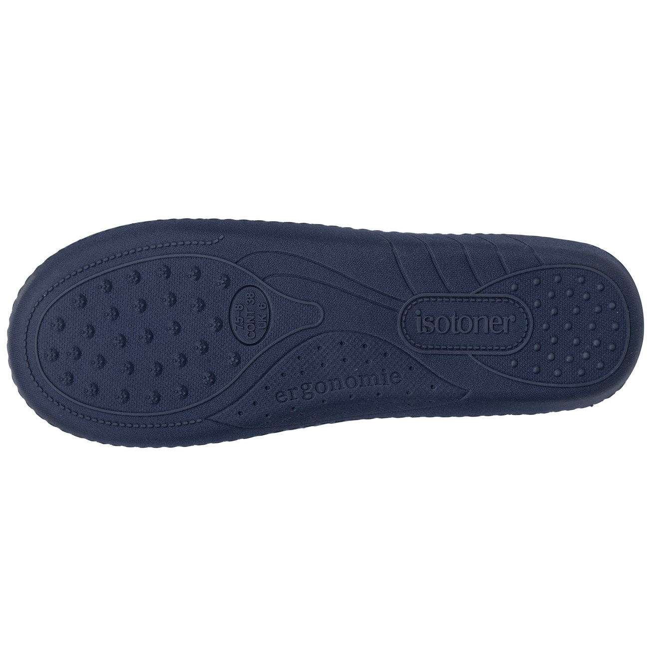 Chaussons Mules Femme Pois Marine