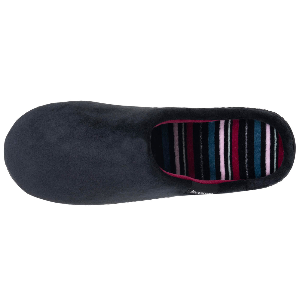 Chaussons Mules Femme Noir Rayures canard - Isotoner