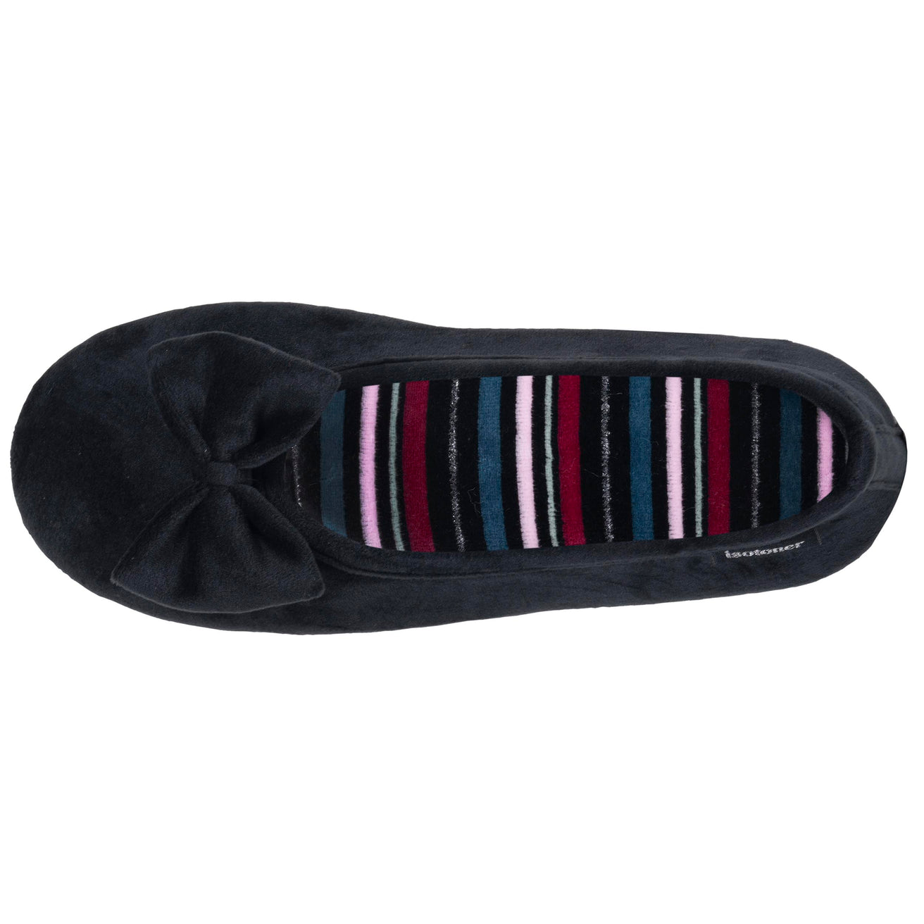 Chaussons Ballerines Femme Noir rayures
