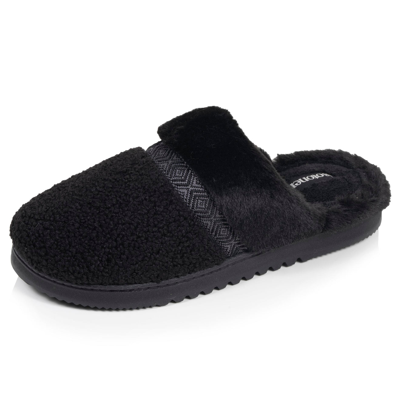 Chaussons Mules crantées Femme Noir