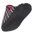 Chaussons Mules Femme Rayures Roses