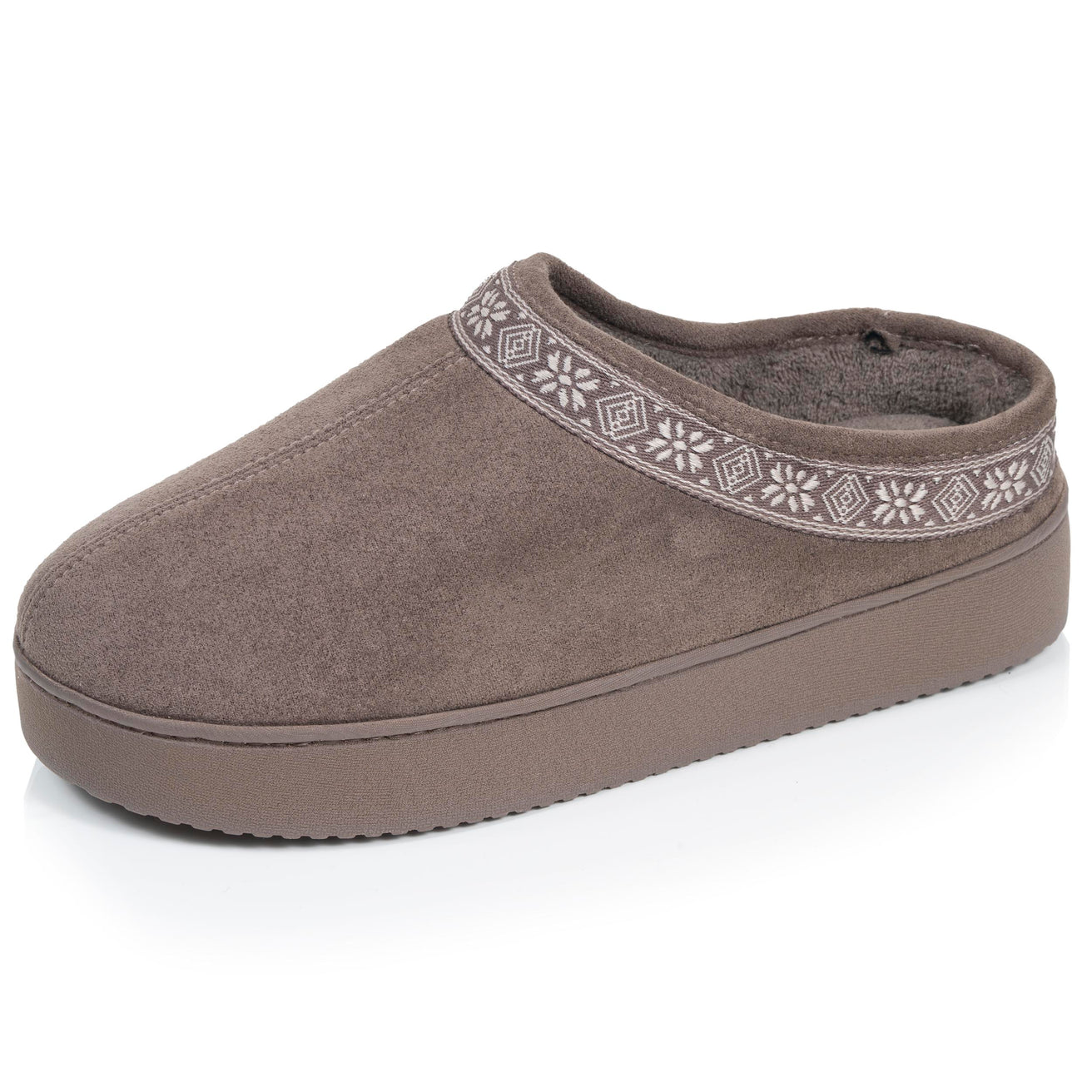 Chaussons Mules plateforme Femme Taupe