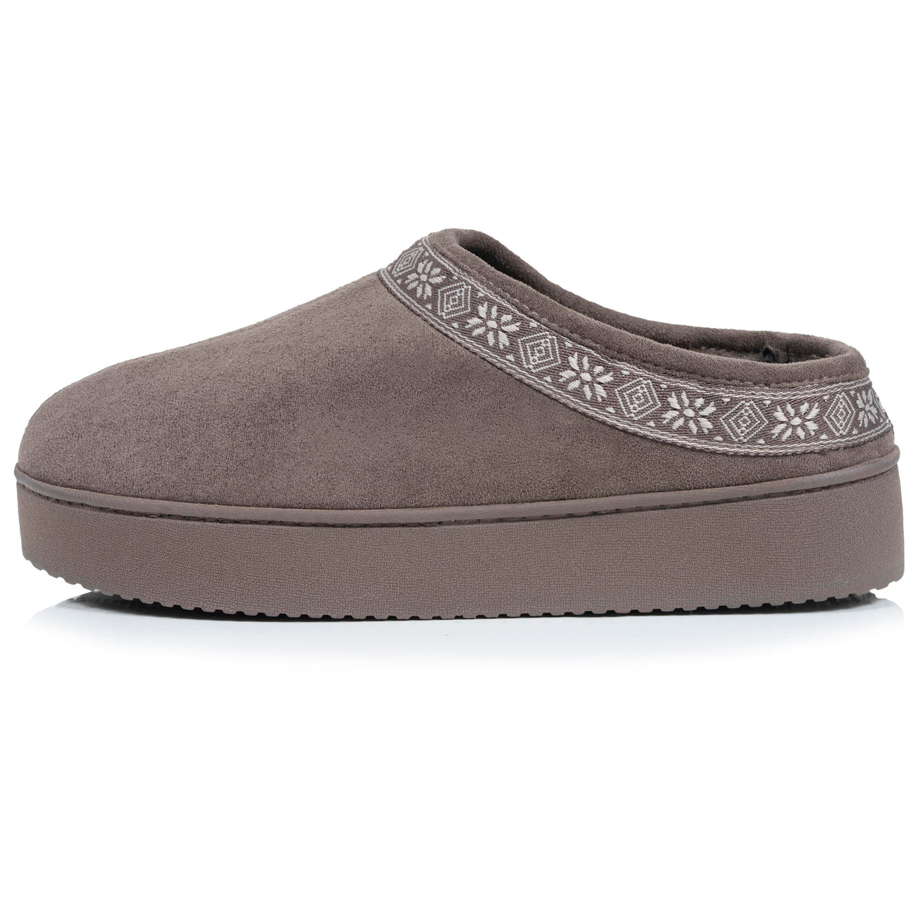 Chaussons Mules plateforme Femme Taupe