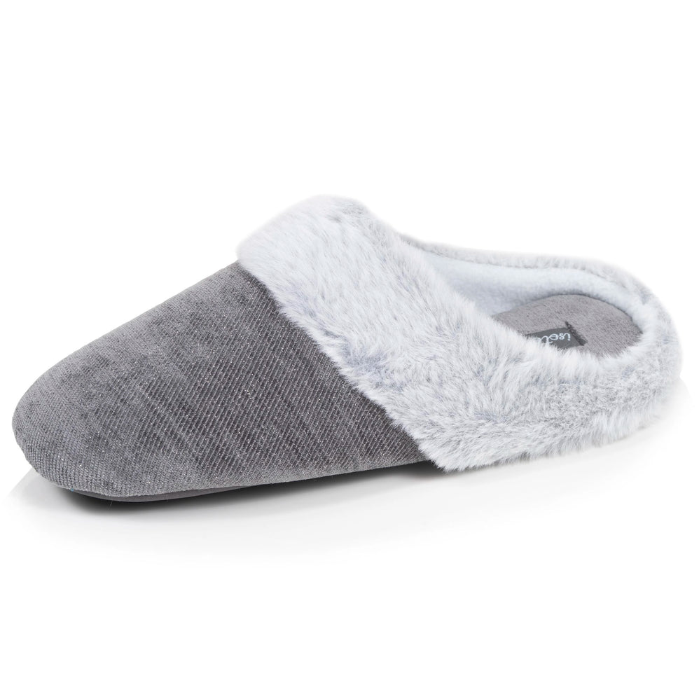 Zapatillas de casa Chinelass Mujer purpurina Gris oscuro - Isotoner