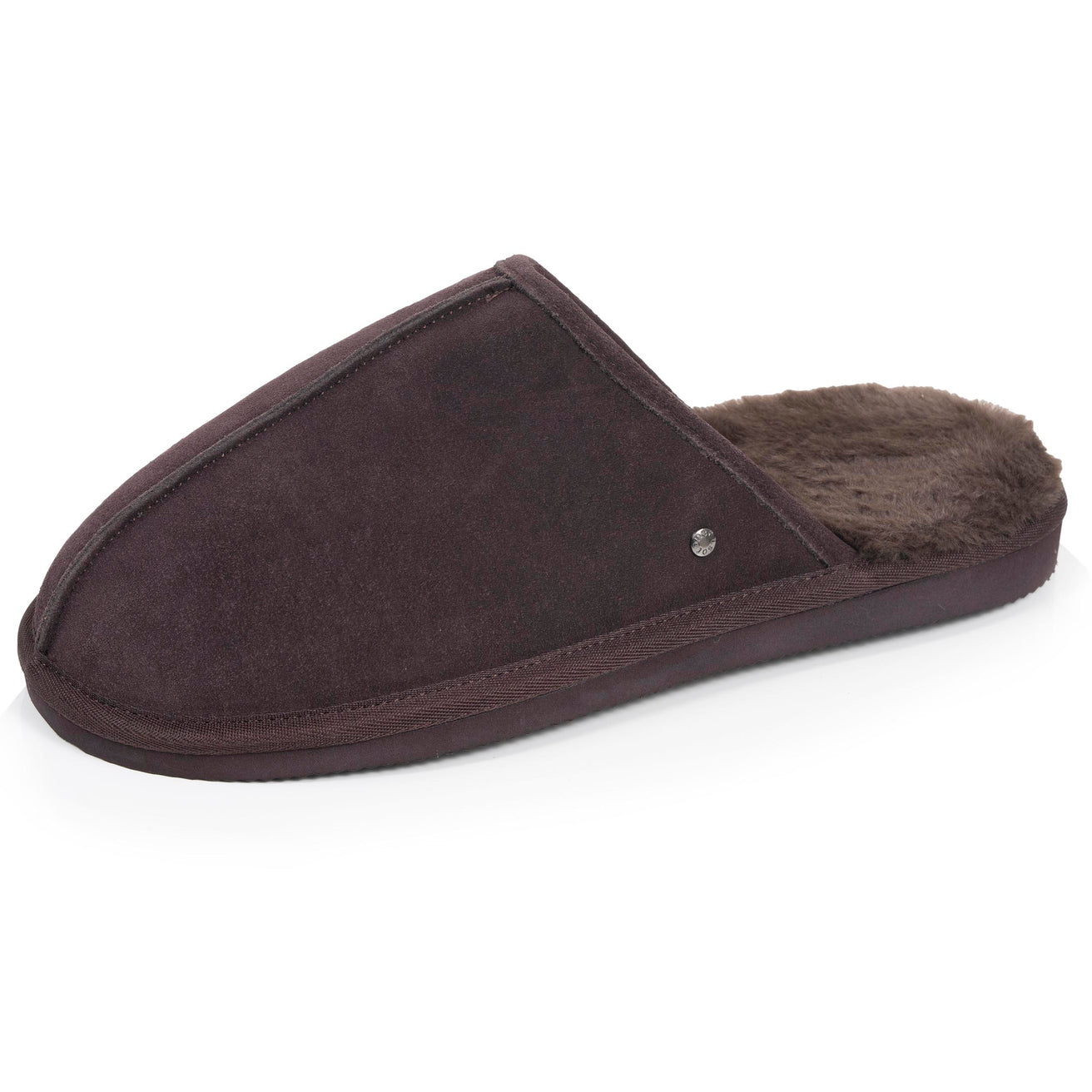Chaussons Mules Homme Cuir Chocolat