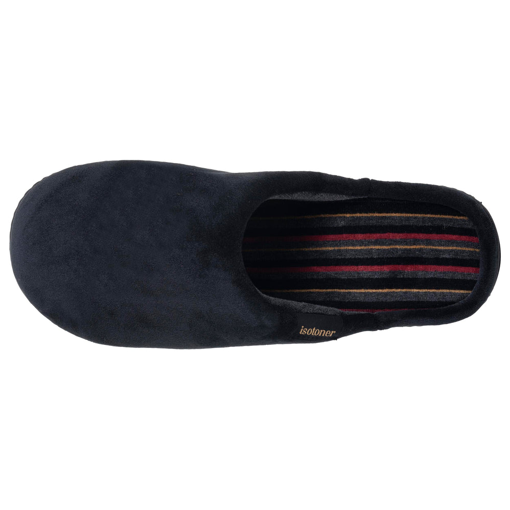 Zapatillas de casa Chinelas Hombre Negro Rayas burdeos - Isotoner