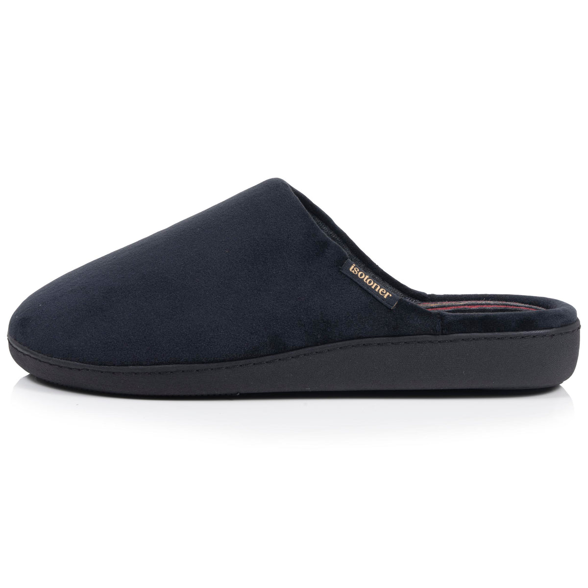 Chaussons Mules Homme Noir Rayures bordeaux