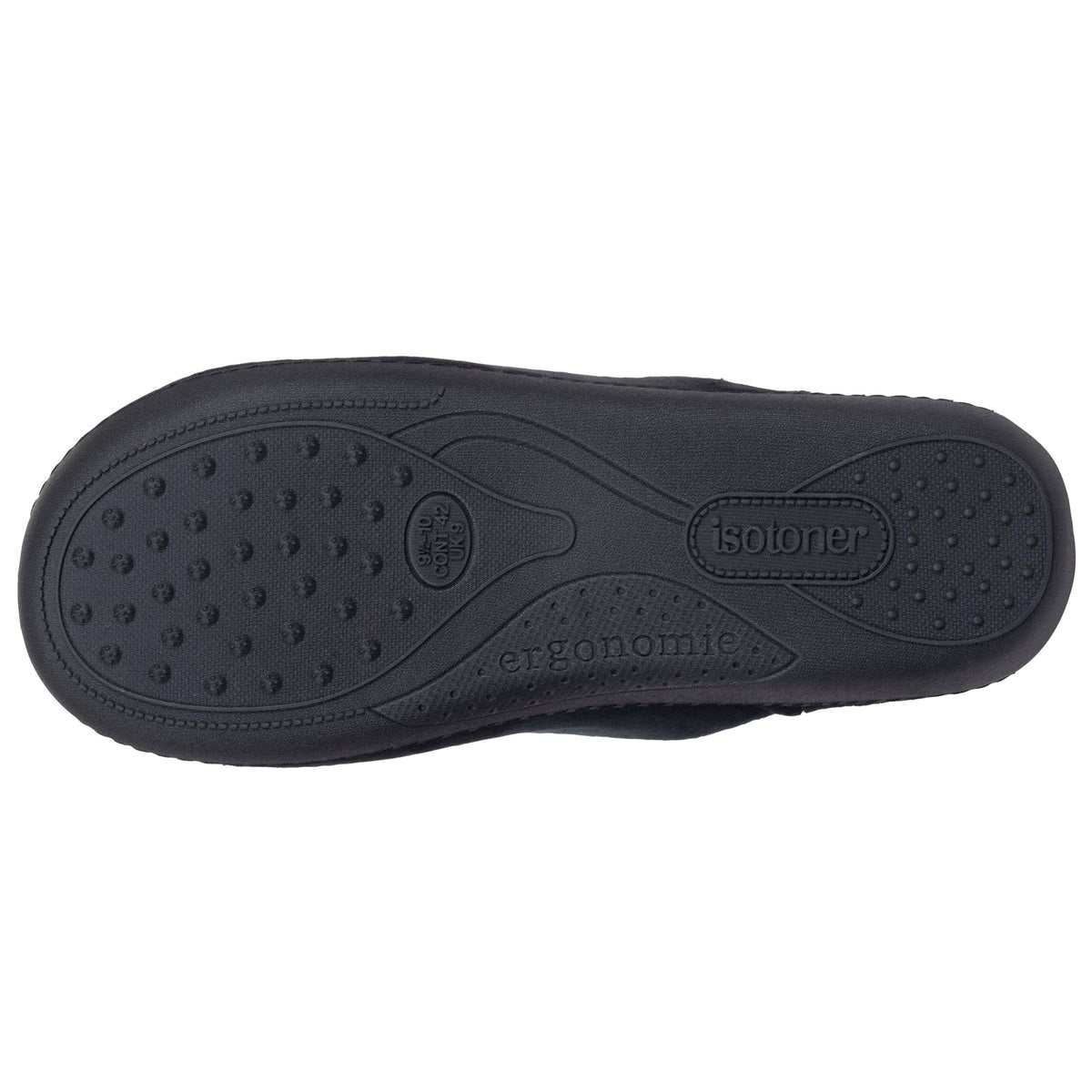 Chaussons Mules Homme Noir Rayures bordeaux