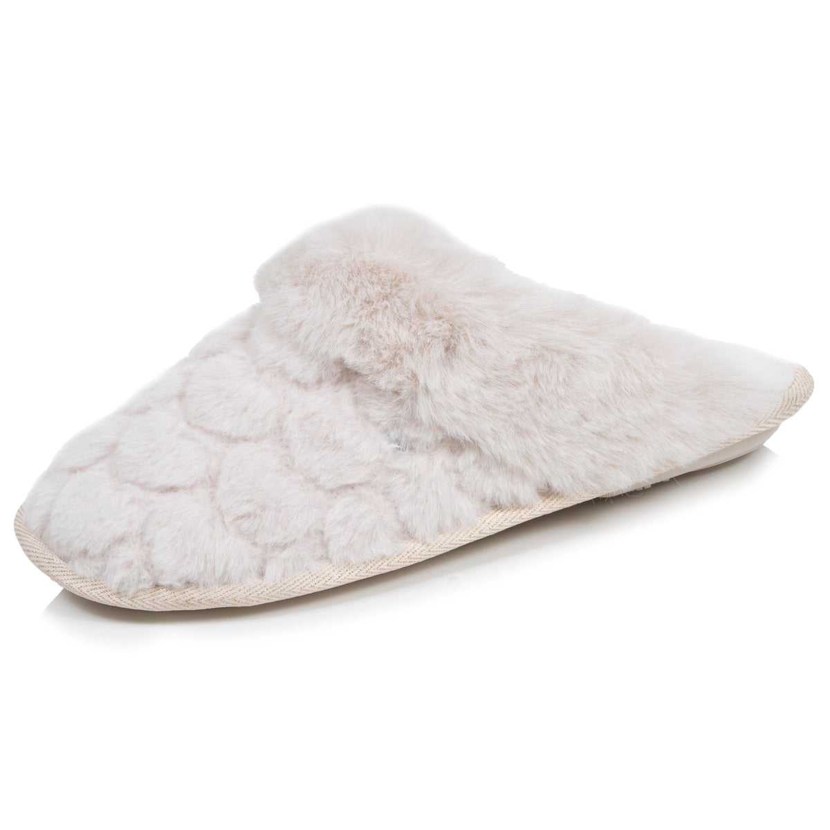 Chaussons Mules plates Femme Ivoire