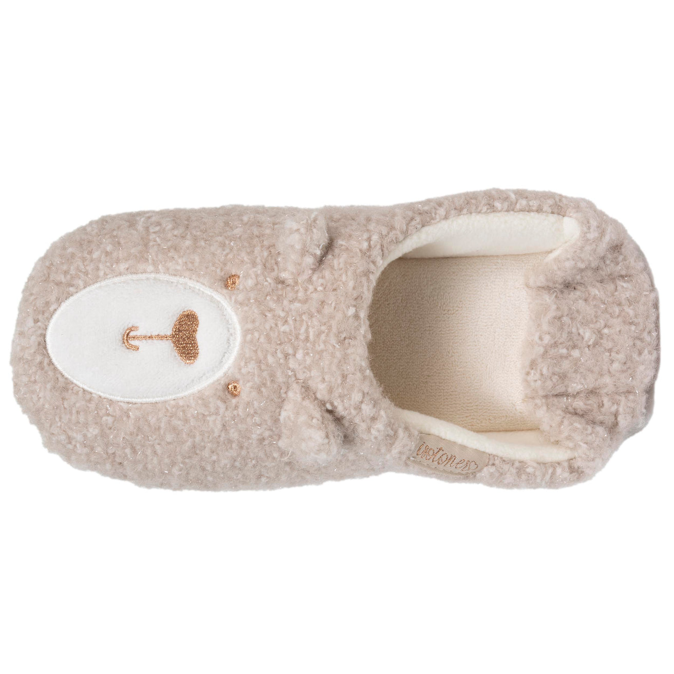 Chaussons babouches Femme Ours Beige