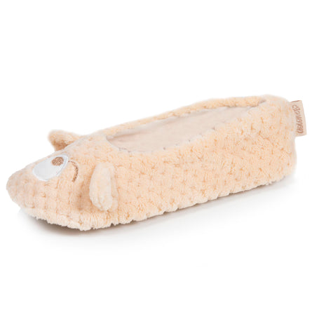 Chaussons ballerines 3D Femme Ours - Isotoner
