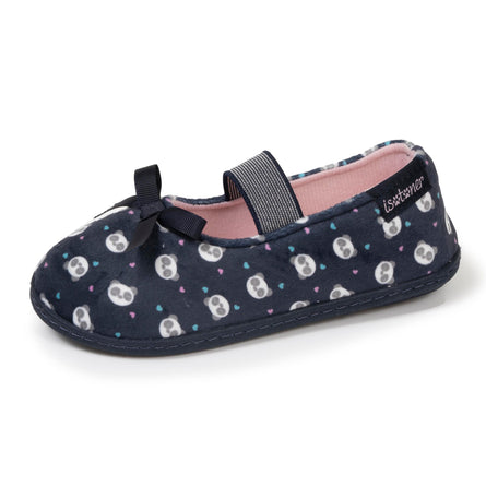 Chaussons ballerines Enfant Marine panda - Isotoner