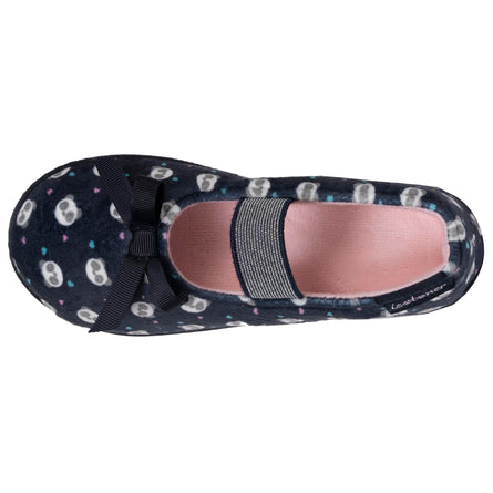 Chaussons ballerines Enfant Marine panda - Isotoner