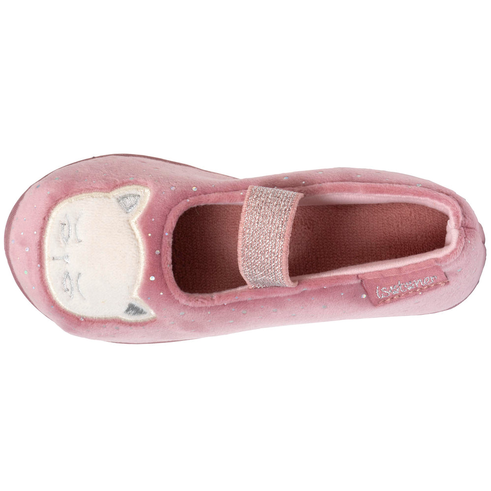 Chaussons ballerines Enfant Rose Chat - Isotoner