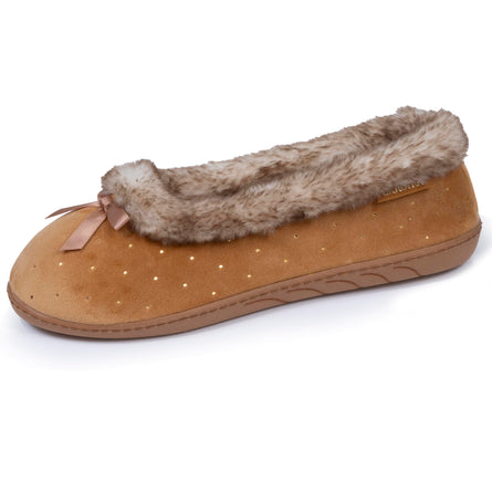 Chaussons ballerines Femme Camel Brillants - Isotoner