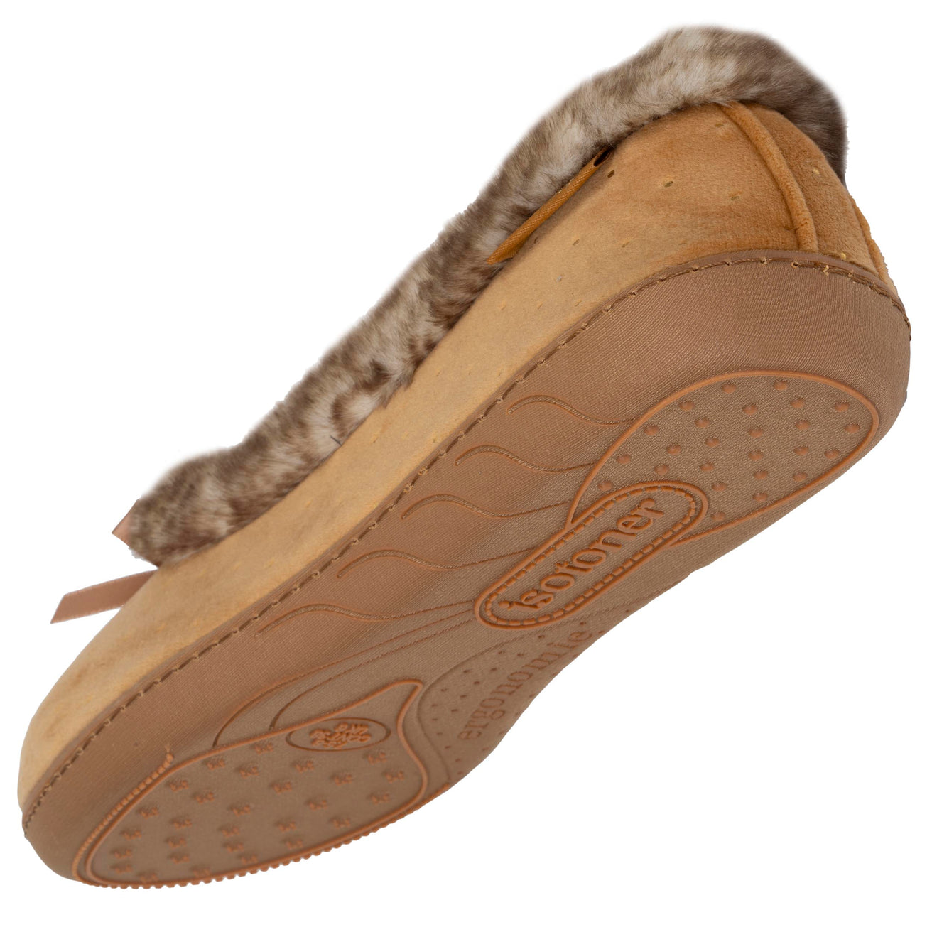 Chaussons ballerines Femme Camel Brillants